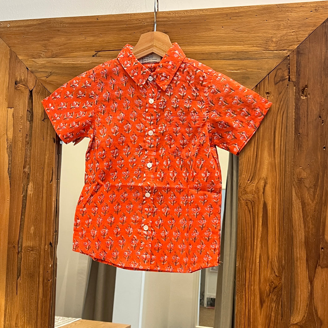 Boys Short-sleeves Shirt - coral pink butis