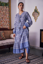 Load image into Gallery viewer, The Thyme Dress - blue grey geometrics
