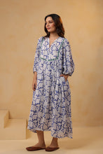 Load image into Gallery viewer, The NUTMEG midi - cobalt blue floral
