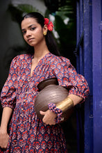 Load image into Gallery viewer, the ANISE midi - vintage navy with red butis
