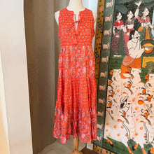 Load image into Gallery viewer, BORAGE MIDI dress - apricot w/ pink floral
