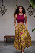 Load image into Gallery viewer, Panelled skirt with pockets - the yellow floral
