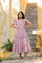 Load image into Gallery viewer, the CILANTRO midi - white with pink floral
