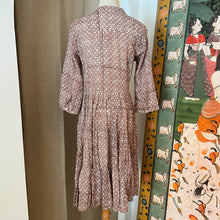 Load image into Gallery viewer, the CUMIN dress - soft brown w/ white floral
