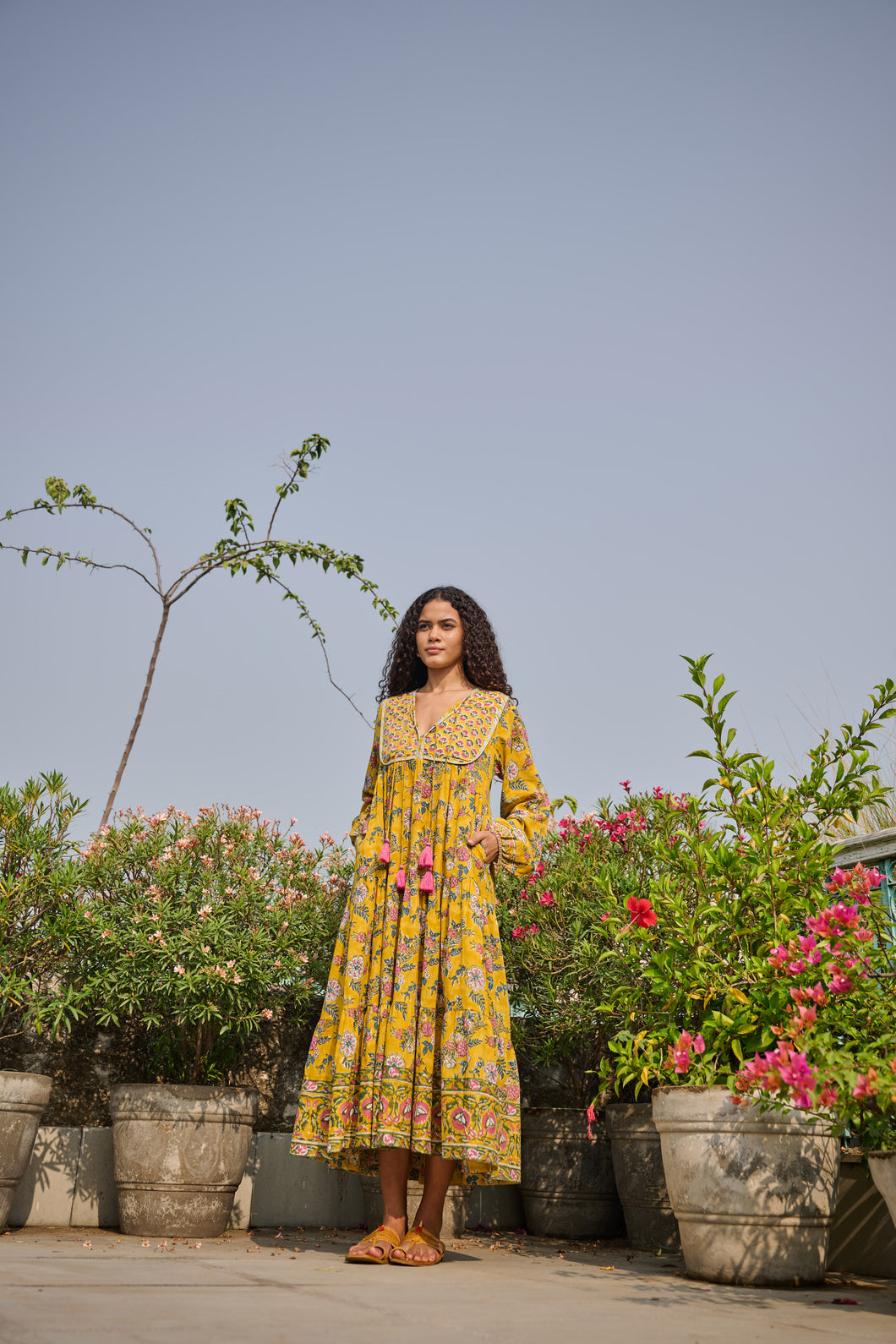 The Thyme Dress - yellow floral