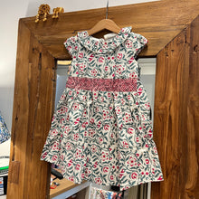 Load image into Gallery viewer, Kids Smocked dress with lining - white red floral
