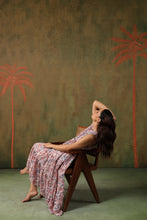 Load image into Gallery viewer, BORAGE MIDI dress - white w/ pink brown floral
