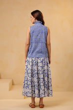 Load image into Gallery viewer, The Godet Skirt - cobalt blue floral

