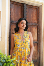 Load image into Gallery viewer, BORAGE MIDI dress - yellow floral jaal
