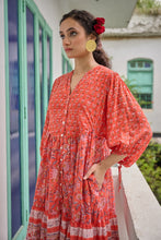 Load image into Gallery viewer, The CHILLI midi - coral &amp; pink floral
