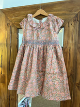 Load image into Gallery viewer, Kids Smocked dress with lining - beige floral
