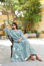 Load image into Gallery viewer, the Panelled skirt with pockets - green floral
