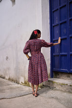 Load image into Gallery viewer, the ANISE midi - vintage navy with red butis

