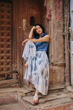 Load image into Gallery viewer, the TIERED skirt - blue stripes
