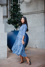 Load image into Gallery viewer, The Pepper dress - navy blue tulip floral
