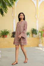 Load image into Gallery viewer, the JADE mini dress - brown jaal
