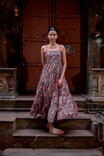 Load image into Gallery viewer, the SENF maxi - charcoal grey with pink floral
