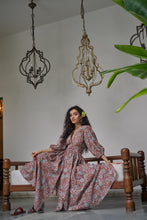 Load image into Gallery viewer, the ANISE midi - brown with red and pink floral
