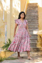 Load image into Gallery viewer, the CILANTRO midi - white with pink floral
