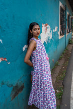 Load image into Gallery viewer, BORAGE MIDI dress - white w/ pink blue buta
