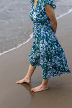 Load image into Gallery viewer, the CILANTRO midi - blue &amp; green floral
