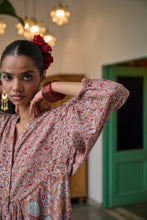 Load image into Gallery viewer, The CHILLI maxi - brown with red and pink floral
