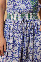 Load image into Gallery viewer, JUMPSUIT - blue with green floral
