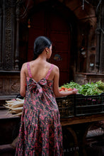 Load image into Gallery viewer, the SENF maxi - charcoal grey with pink floral
