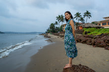 Load image into Gallery viewer, the CILANTRO midi - blue &amp; green floral
