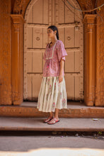 Load image into Gallery viewer, the CELERY top - pink geometric block printed
