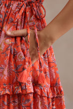 Load image into Gallery viewer, the CILANTRO midi - apricot w/ pink floral

