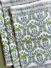 Load image into Gallery viewer, RANI/Placemats - block printed GREEN(set of 6)
