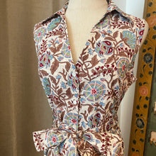 Load image into Gallery viewer, The CAROM dress - brown with red and pink floral
