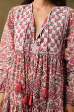 Load image into Gallery viewer, The Thyme Dress - white &amp; pink floral
