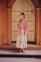 Load image into Gallery viewer, the TIERED skirt - green stripes
