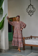 Load image into Gallery viewer, The CHILLI maxi - brown with red and pink floral
