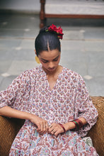 Load image into Gallery viewer, The CHILLI midi - white with brown and pink floral
