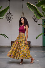 Load image into Gallery viewer, Panelled skirt with pockets - the yellow floral
