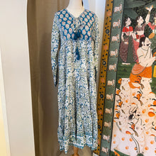 Load image into Gallery viewer, The Thyme Dress - white w/blue green floral

