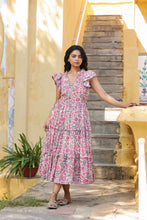 Load image into Gallery viewer, the CILANTRO midi - white with pink floral

