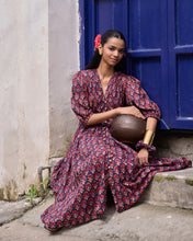 Load image into Gallery viewer, the ANISE midi - vintage navy with red butis

