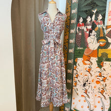 Load image into Gallery viewer, The CAROM dress - brown with red and pink floral
