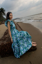 Load image into Gallery viewer, the CILANTRO midi - blue &amp; green floral
