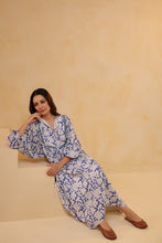 Load image into Gallery viewer, The NUTMEG midi - cobalt blue floral
