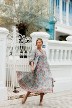 Load image into Gallery viewer, The Thyme Dress - light blue mulmul floral
