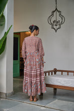 Load image into Gallery viewer, The CHILLI maxi - brown with red and pink floral
