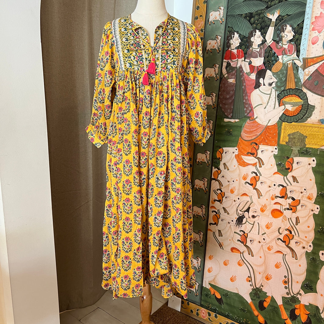 NIGELLA MIDI - yellow floral