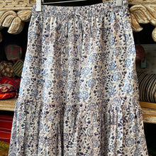 Load image into Gallery viewer, the TIERED maxi skirt - blue brown floral
