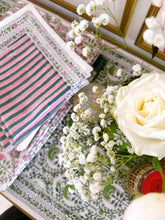 Load image into Gallery viewer, RANI/Placemats - Green Pink Stripes(set of 6)
