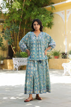 Load image into Gallery viewer, the Panelled skirt with pockets - green floral
